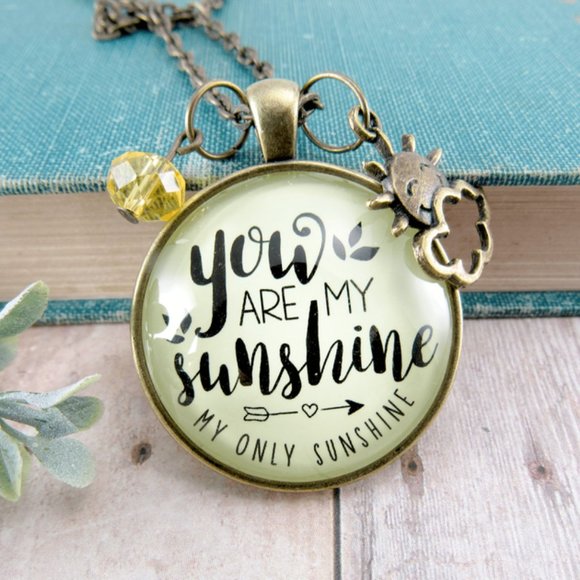 You Are My Sunshine Retro Vintage Style Necklace - Picture 4 of 7